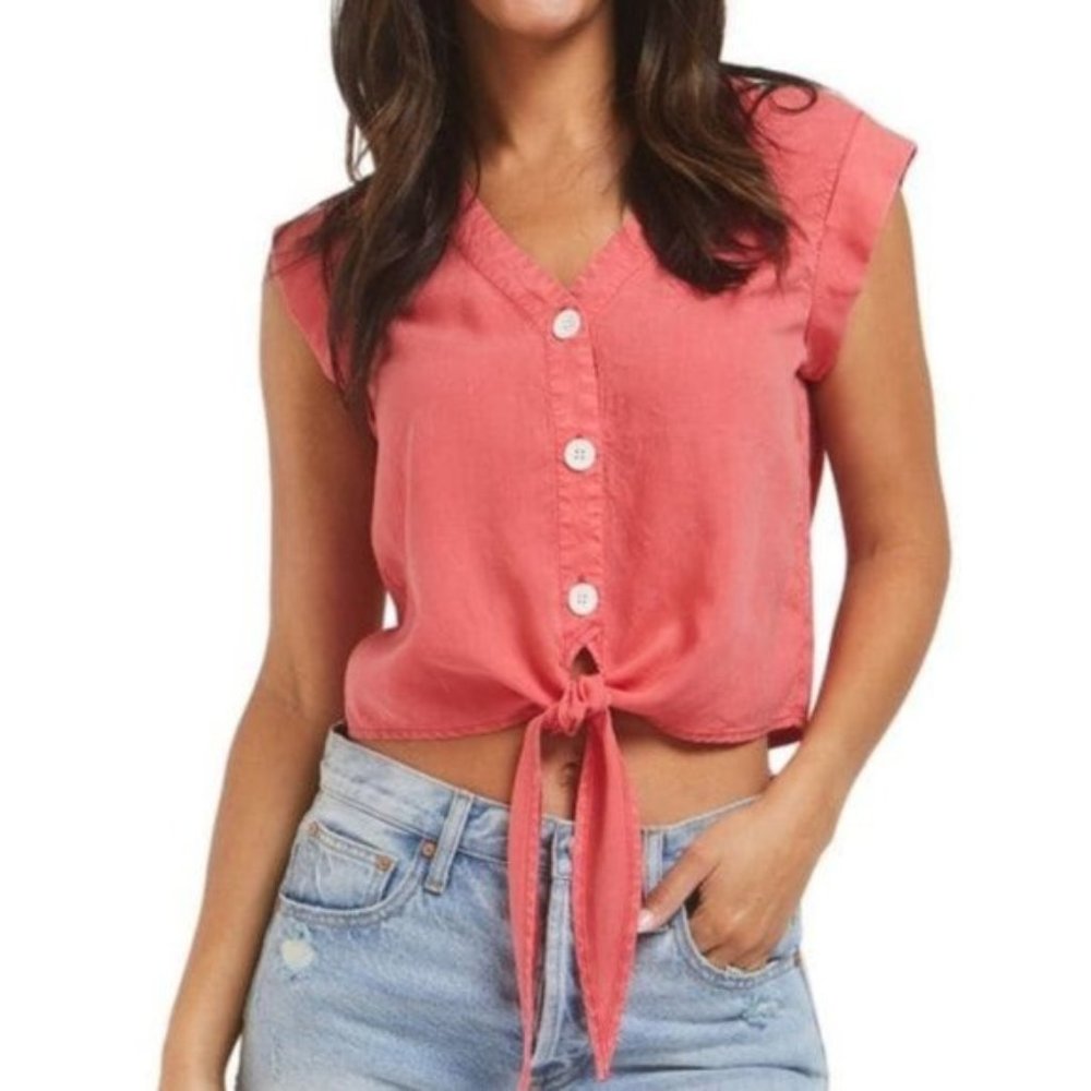 Velvet Heart ​Perrie Tie Front Sleeveless Top NWT
